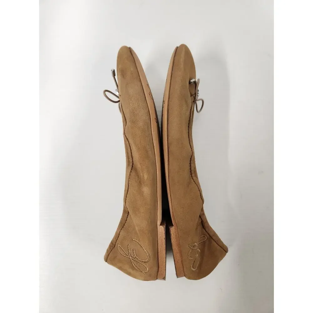 Sam Edelman Women's Suede Felicia Ballet Flats, Size 6.5M, Tan Color. Bow Accent - Picture 8 of 10